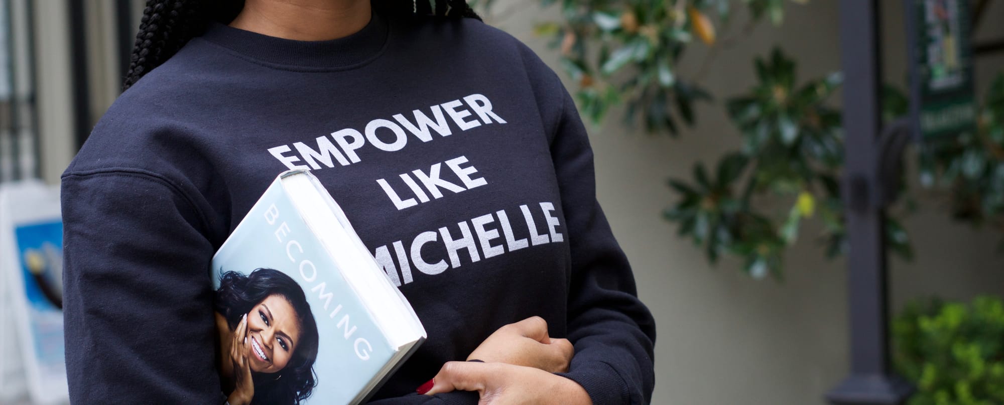 A fan holding Obama's book