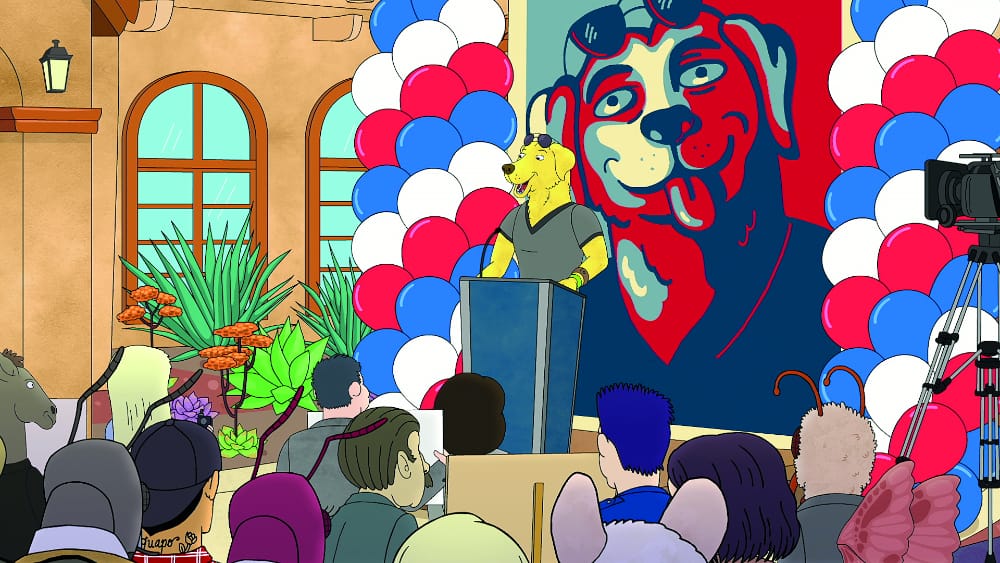 Mr Peanutbutter running for Union President // Netflix