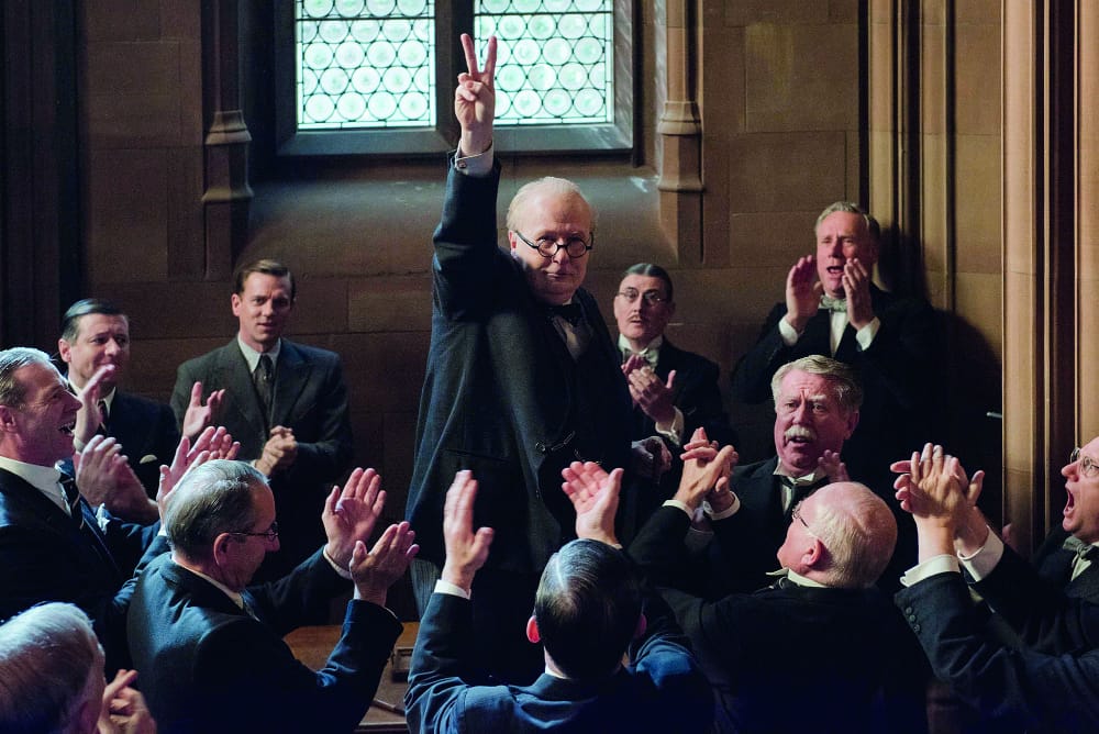 Will Darkest Hour be holding the V for Victory at the Oscars next year? // Jack English Focus Features