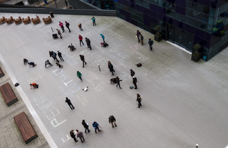 Messages of support outside the Blue Cube // Joseph O'Connell-Danes