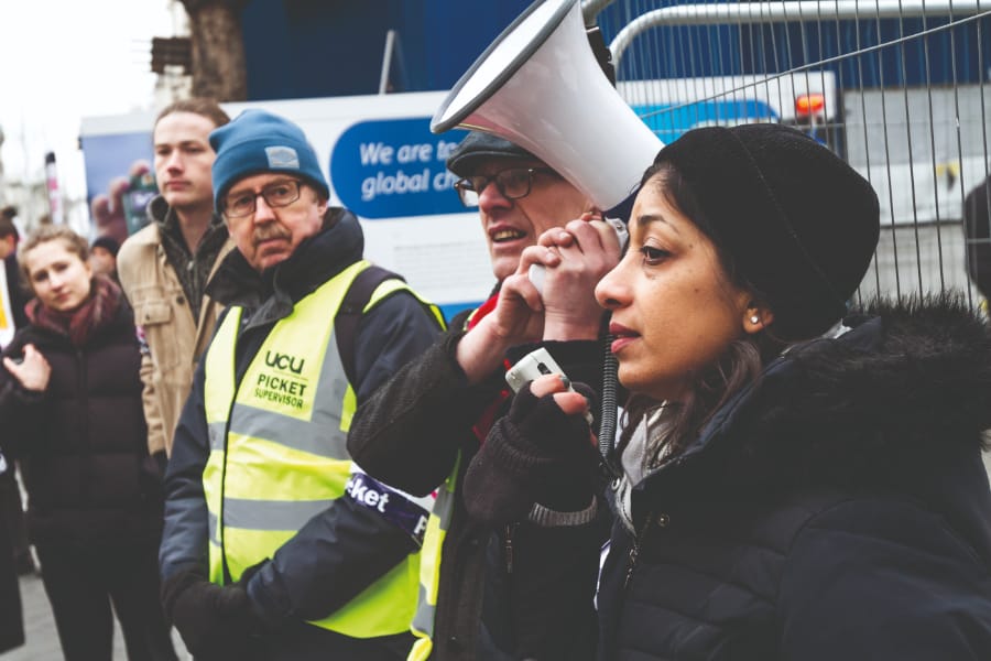 Speeches being made on the picket line // Joseph O'Connell-Danes