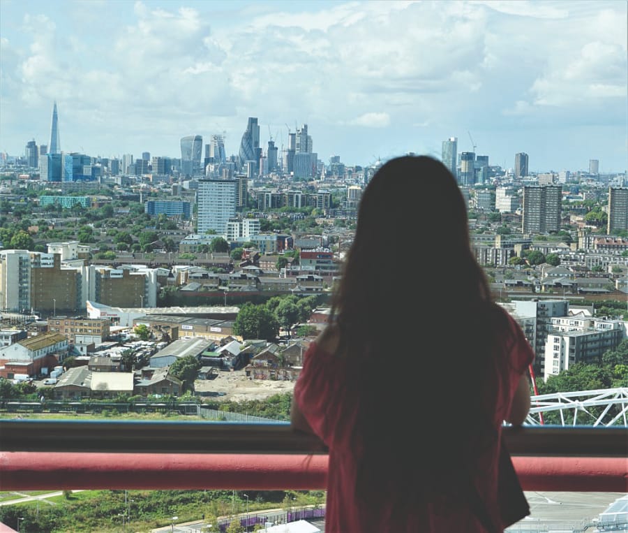 Taking in the views of the London skyline at the ArcelorMittal Orbit // Elina Michaelidou