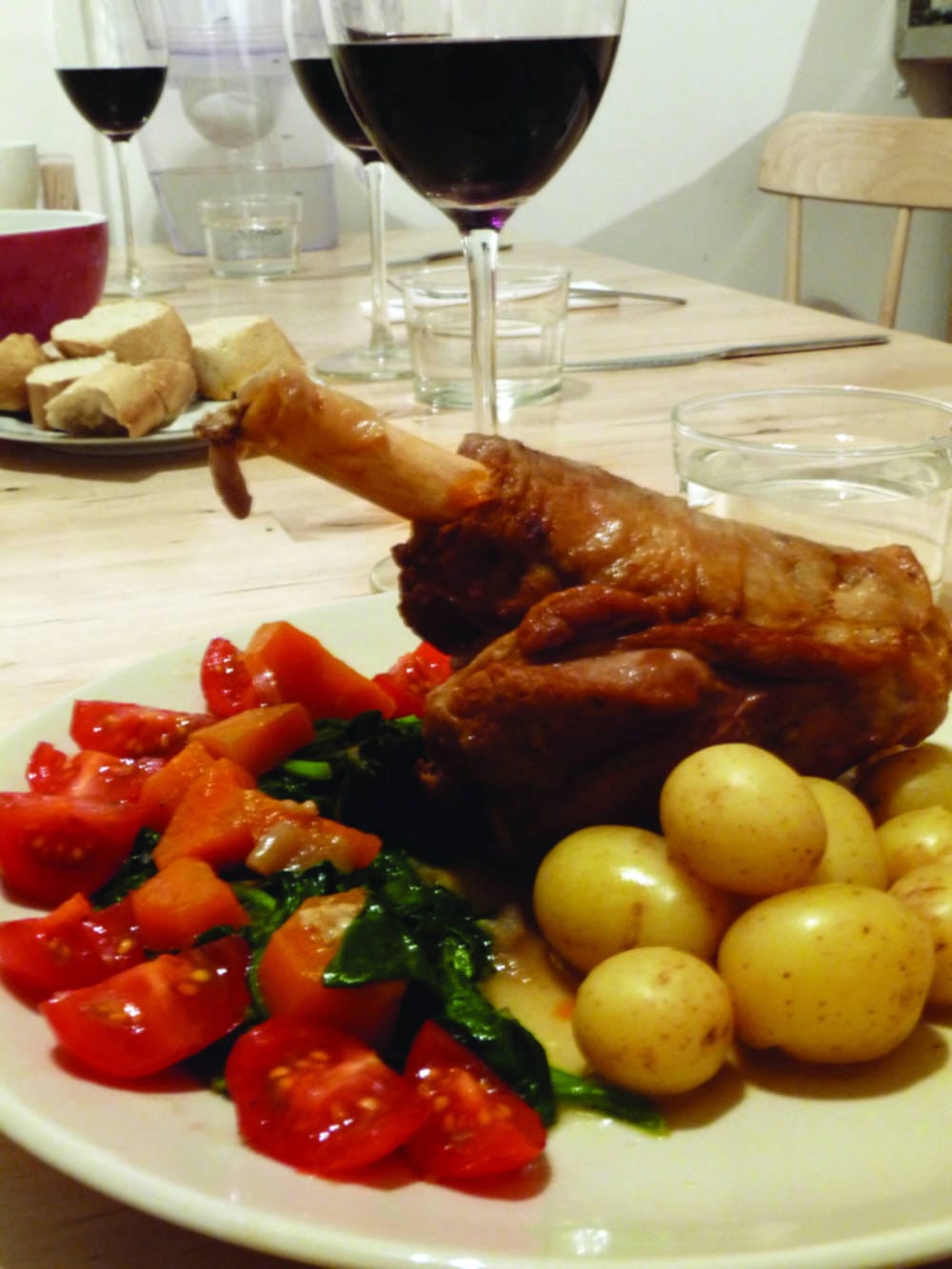 The winning braised lamb shanks