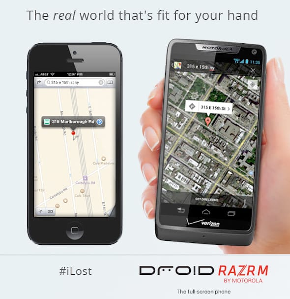 Motorola ad pokes fun at Apple Maps 