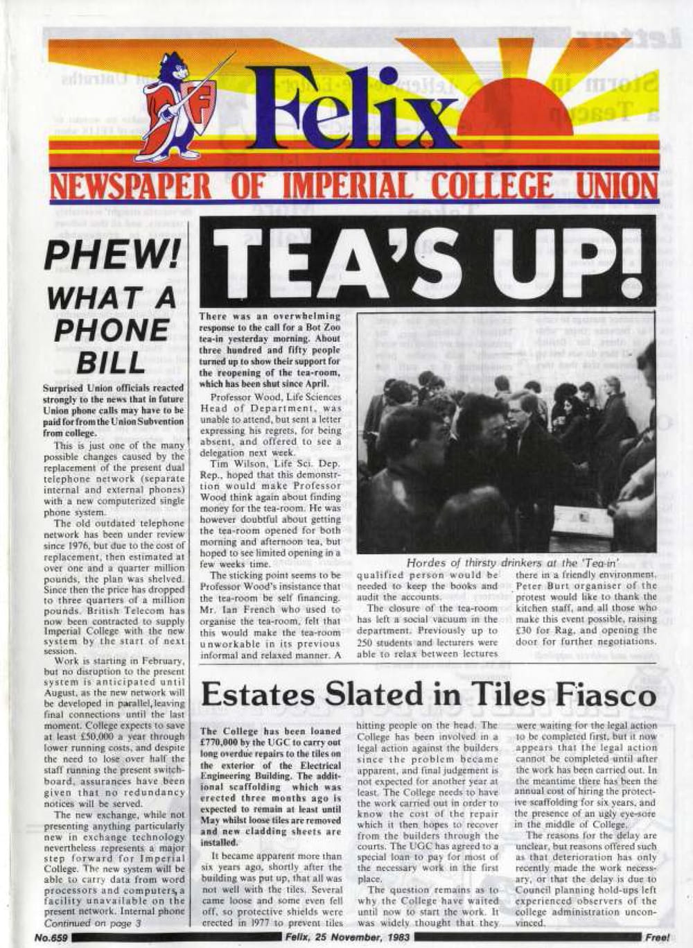 The front cover depicting the campaign to save the tea room