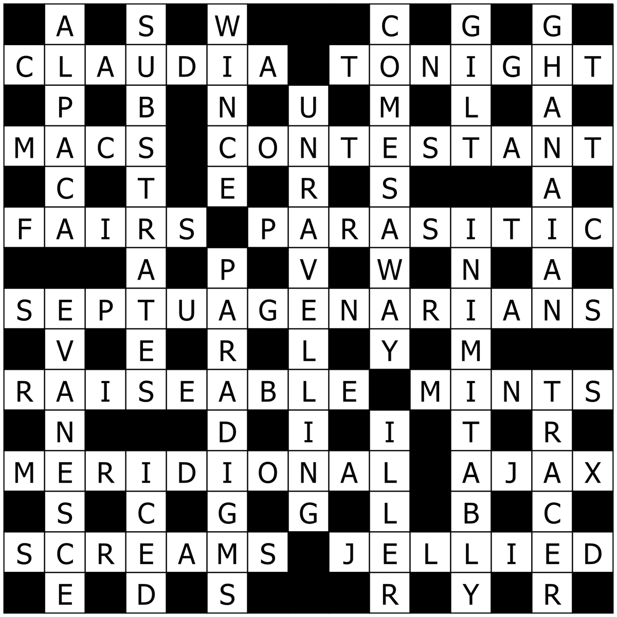 Crossword answers, Issue #1835