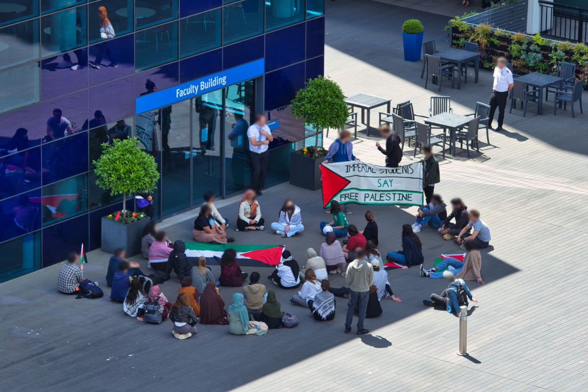 Encampment activists stage sit-in outside Imperial College management offices