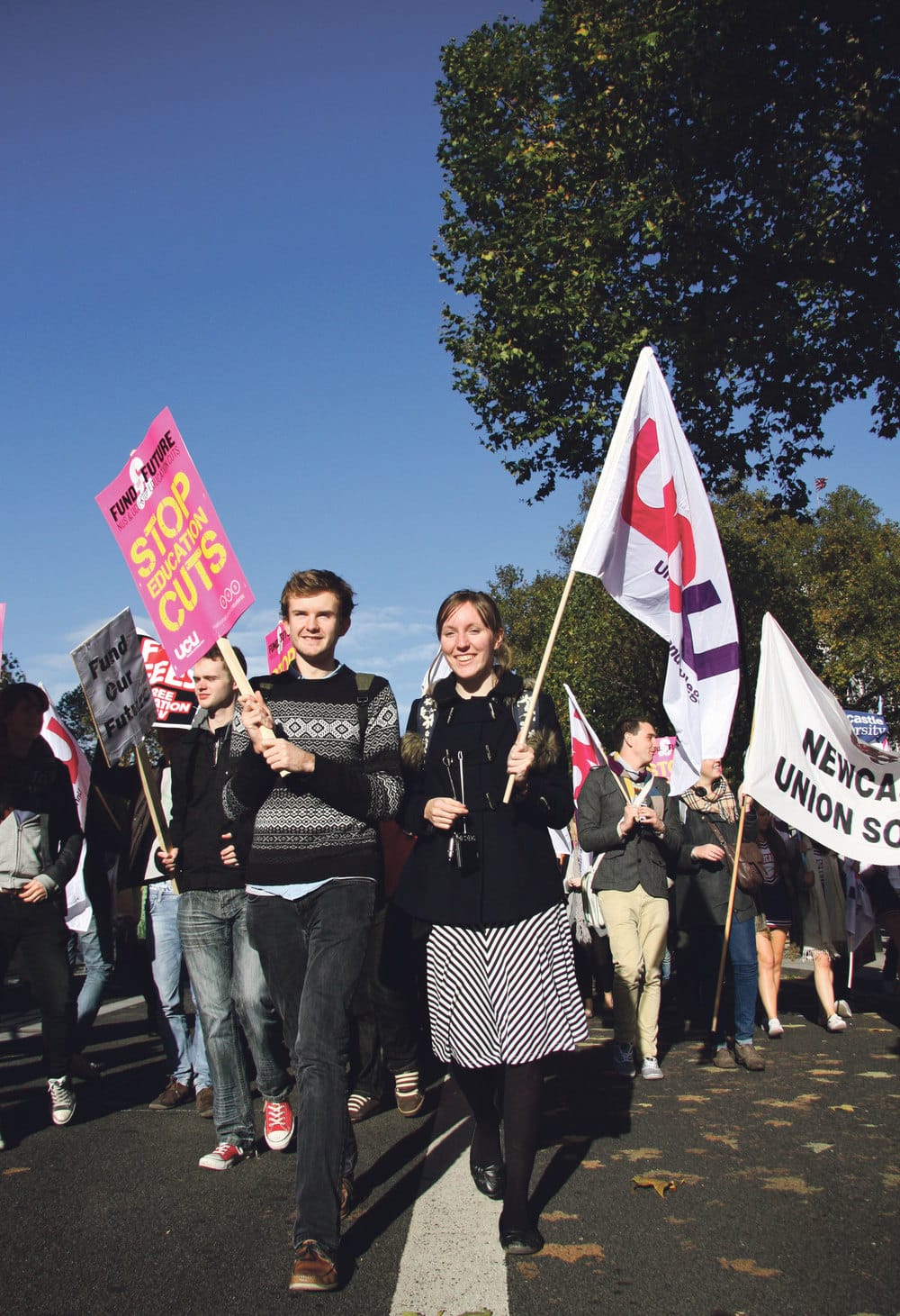 Students take to the streets
