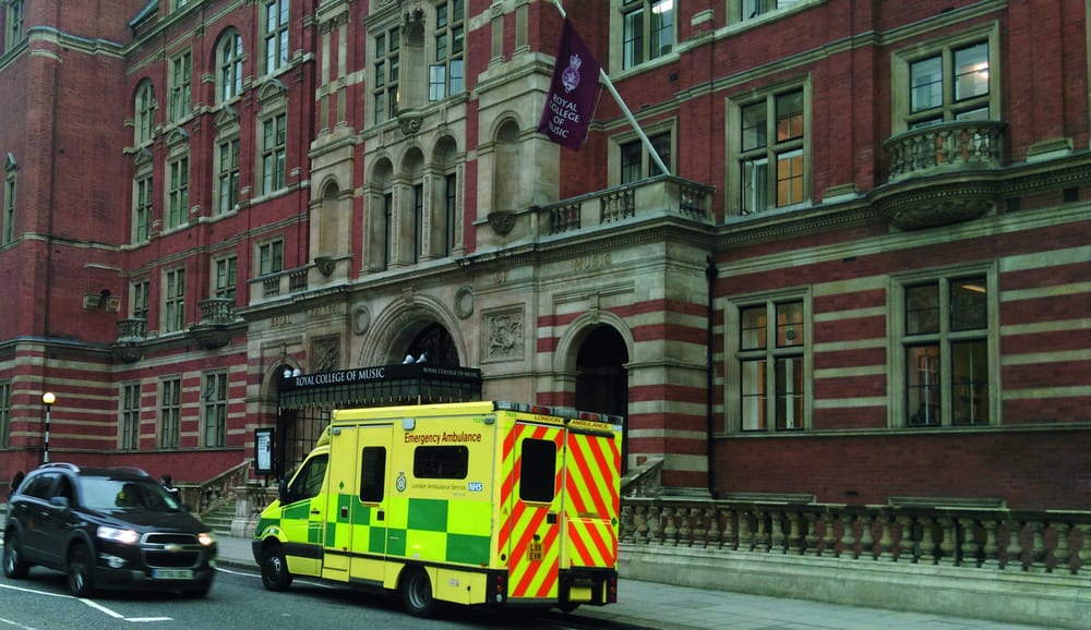 Ambulances arrive at the Union after RSM Dinner
