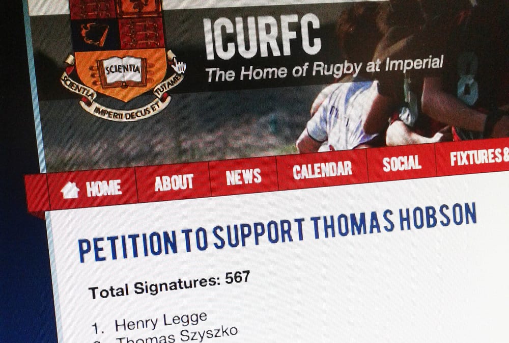 Imperial College Rugby launch petition to support Club Captain facing a vote of no confidence