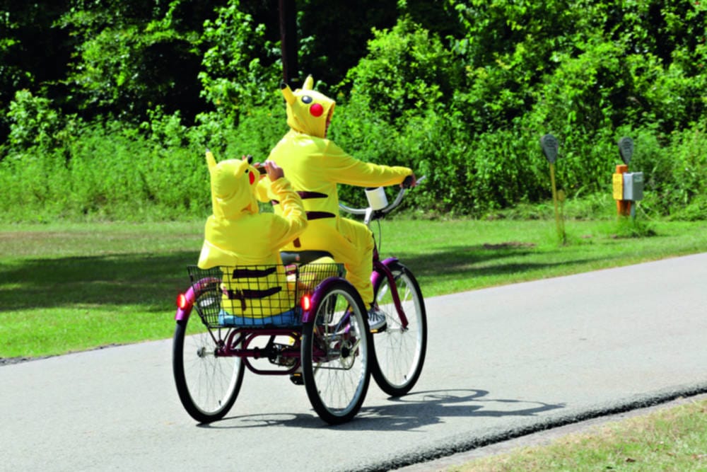 Pokémon Go on a bike
