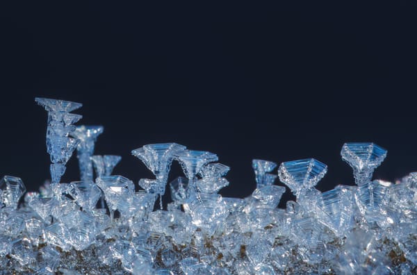 Winter background of ice crystals, icy background