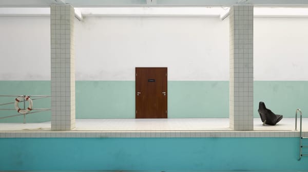 Politically charged art or abandoned bath house?