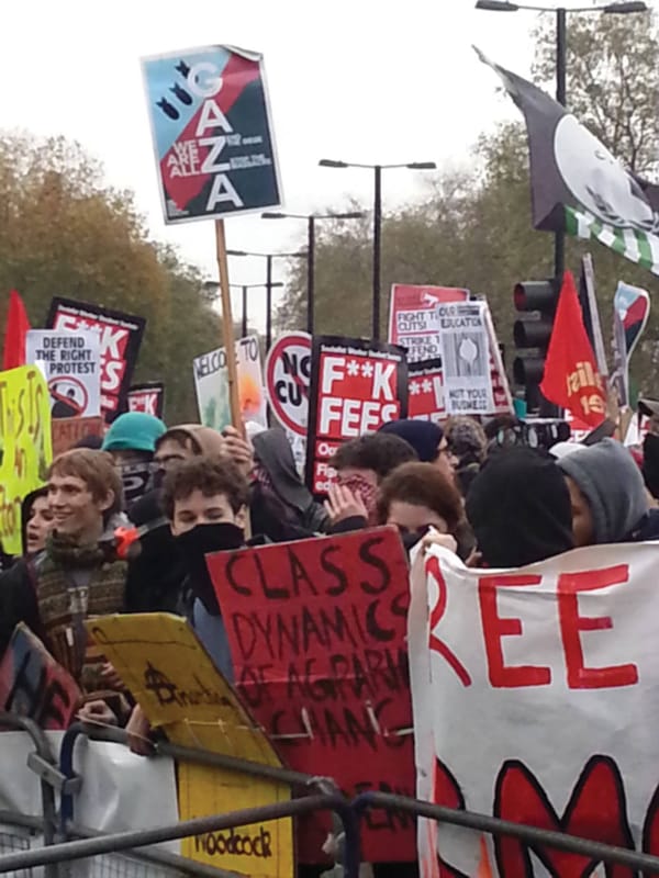 Student protest march held in London on Wednesday
