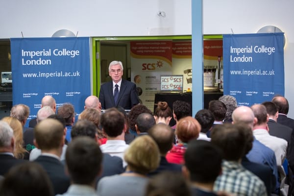 Shadow chancellor praises Imperial on visit
