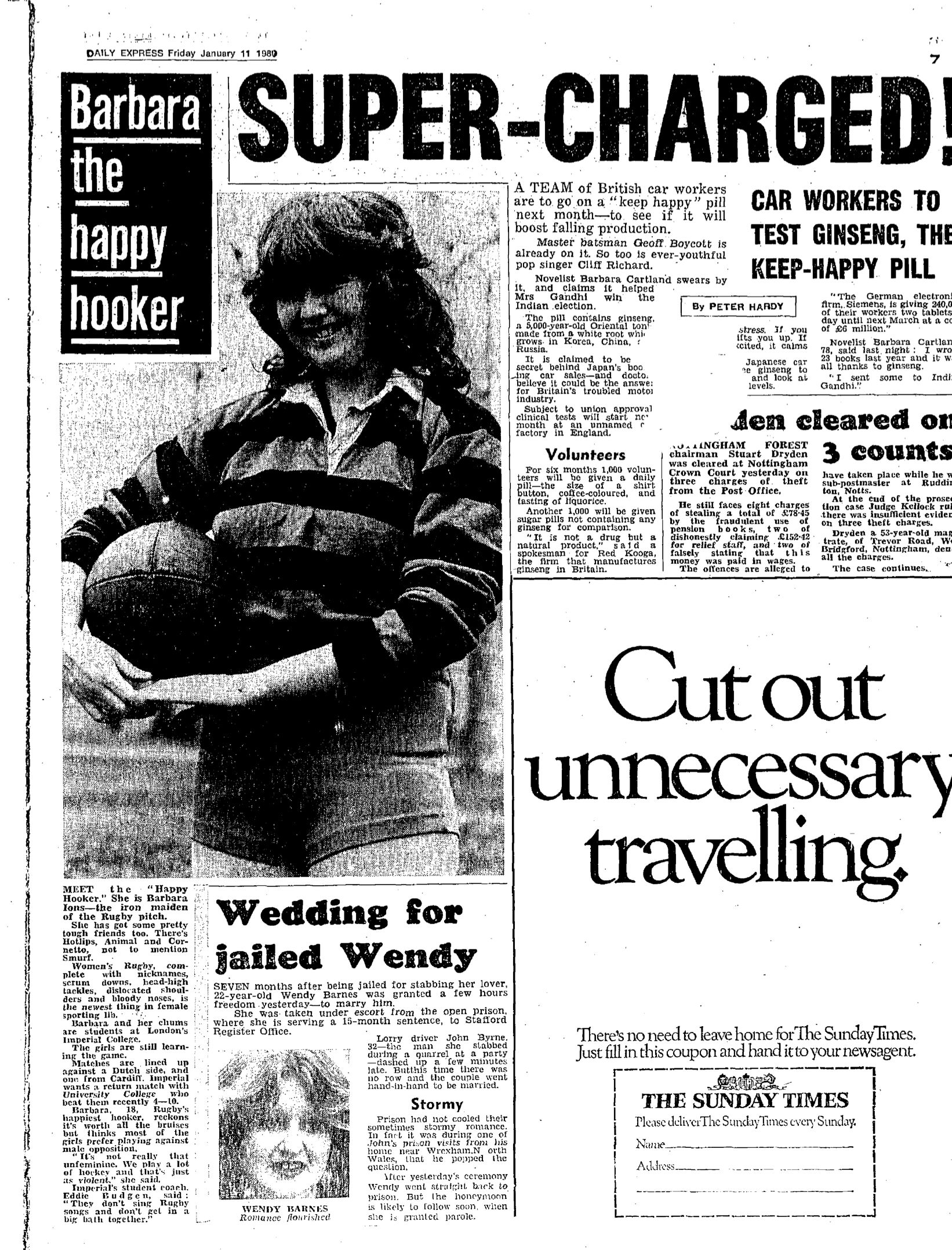 Article on Imperial Ladies' Rugby taken from the Daily Express